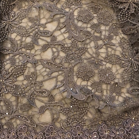 Grey Embellished Strapless Gown, Matching Bolero - Picture 8 of 10